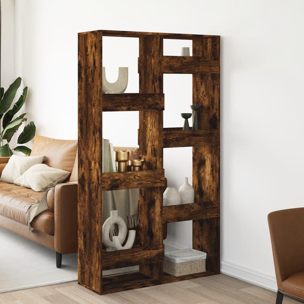 Rumdeler 100x33x175 cm konstrueret træ røget egetræsfarve
