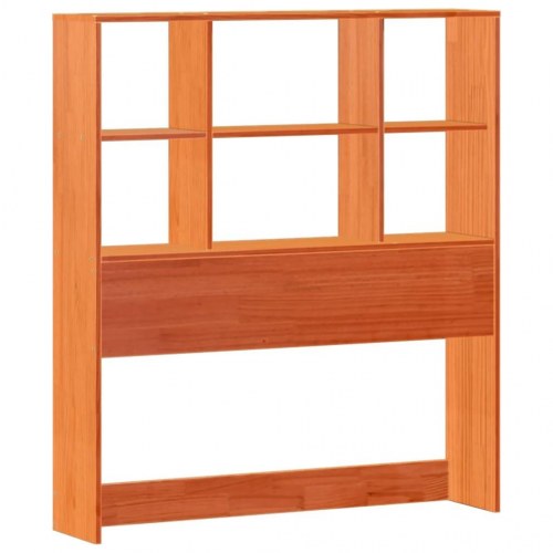 Sengeramme med bogreol 75 x 190 cm - gyldenbrun