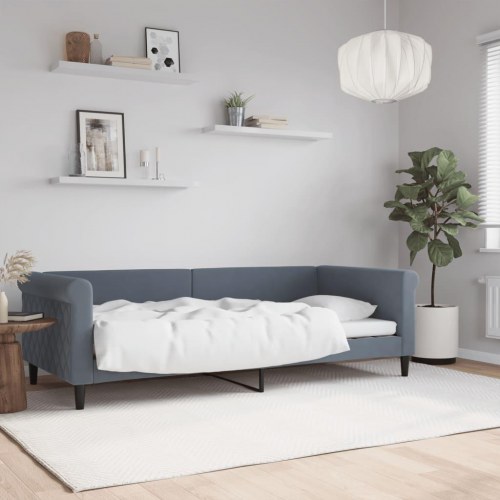 Daybed 90x200 cm velour mørkegrå