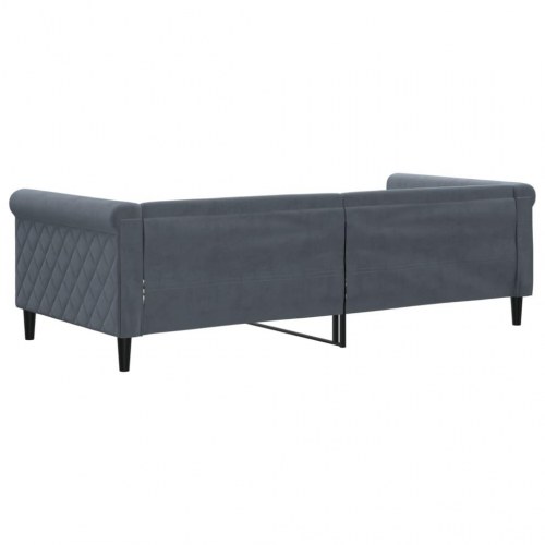 Daybed 90x200 cm velour mørkegrå
