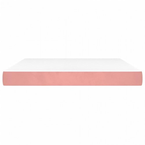 Springmadras med pocketfjedre - medium 160×220×20 cm, fløjl pink