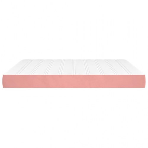 Springmadras med pocketfjedre - medium 160×220×20 cm, fløjl pink