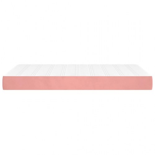 Springmadras med pocketfjedre - medium 120×220×20 cm, fløjl lyserød