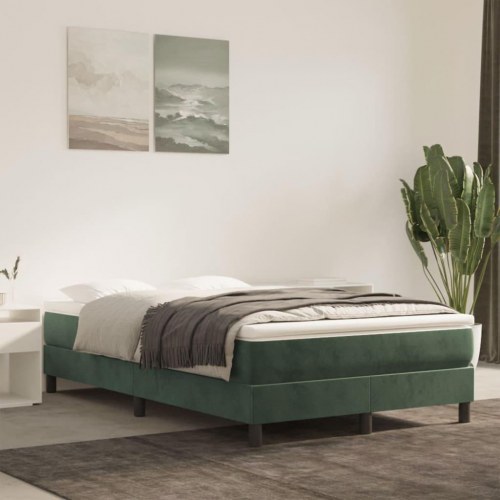 Springmadras med pocketfjedre - medium 120×220×20 cm, fløjl mørkegrøn