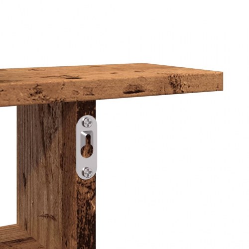 Væghylder 2 stk. 38×12×38 cm i konstrueret træ - gammelt træ-look