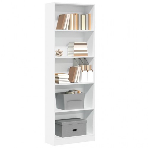 Bogreol hvid 60x24x176 cm konstrueret træ