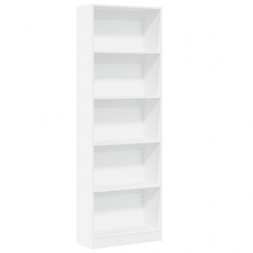 Bogreol hvid 60x24x176 cm konstrueret træ