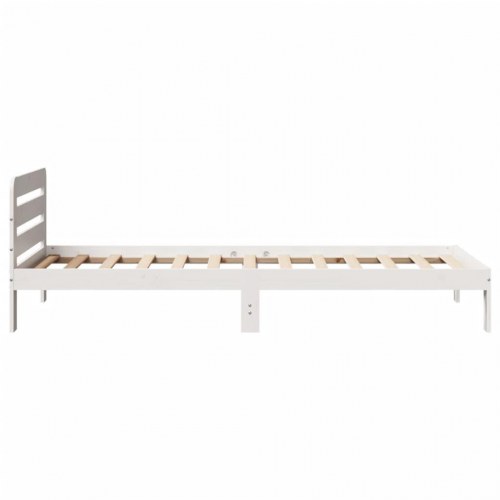 Sengeramme uden madras 90x190 cm massivt fyrretræ hvid