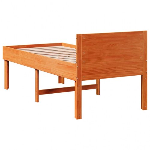 Sengeramme uden madras 90x190 cm massivt fyrretræ gyldenbrun