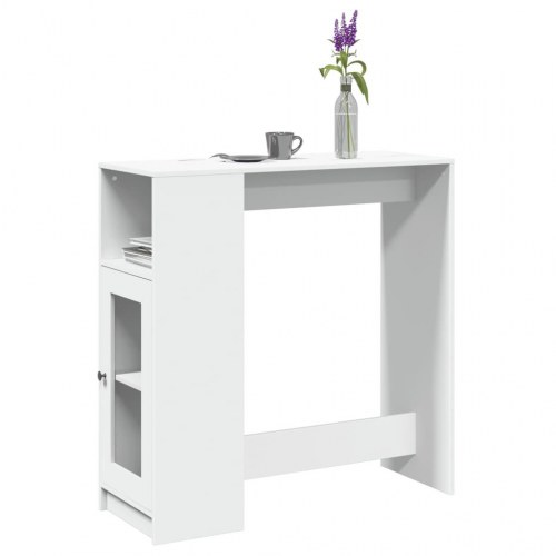 Barbord med opbevaring 101 x 40 x 103,5 cm - hvid