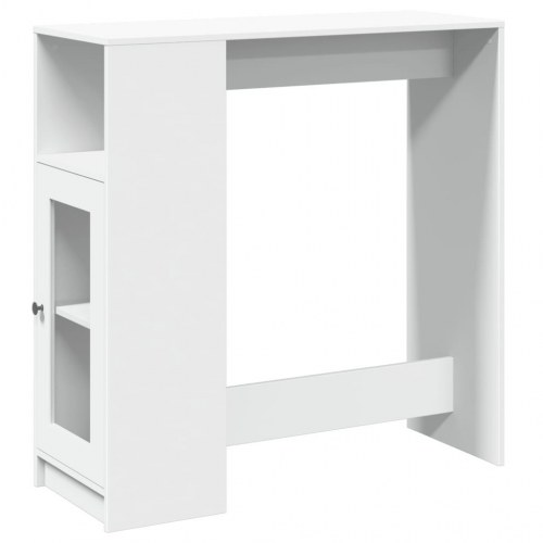 Barbord med opbevaring 101 x 40 x 103,5 cm - hvid