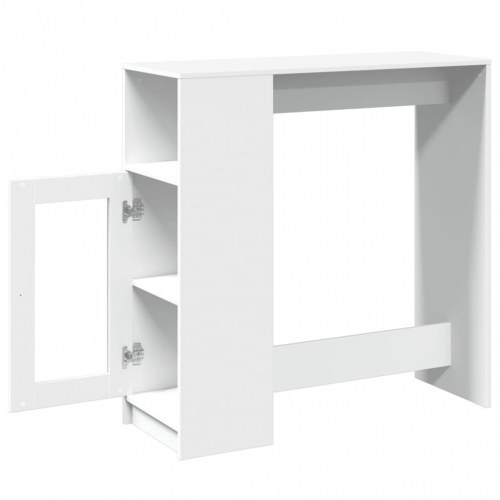 Barbord med opbevaring 101 x 40 x 103,5 cm - hvid