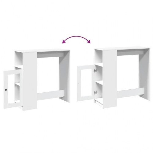 Barbord med opbevaring 101 x 40 x 103,5 cm - hvid