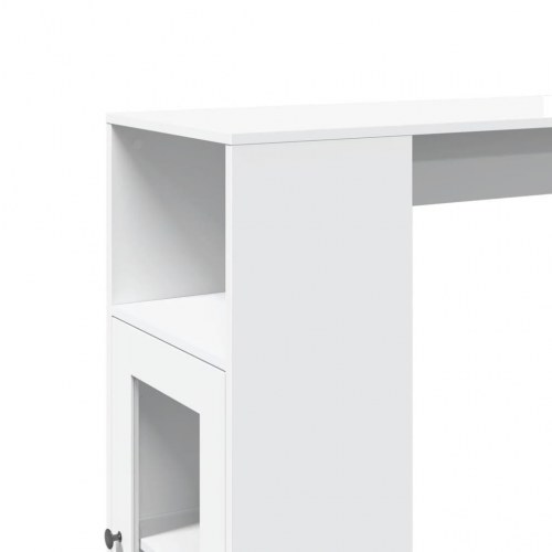 Barbord med opbevaring 101 x 40 x 103,5 cm - hvid