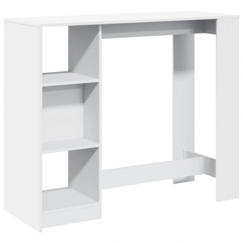 Barbord med 4 opbevaringsrum 124 x 46 x 103,5 cm - hvid