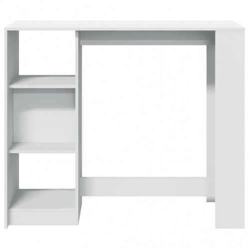 Barbord med 4 opbevaringsrum 124 x 46 x 103,5 cm - hvid