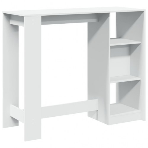 Barbord med 4 opbevaringsrum 124 x 46 x 103,5 cm - hvid