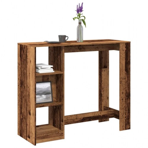 Barbord med hylder 124 x 46 x 103,5 cm
