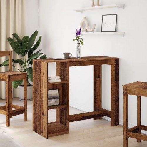 Barbord med hylder 124 x 46 x 103,5 cm