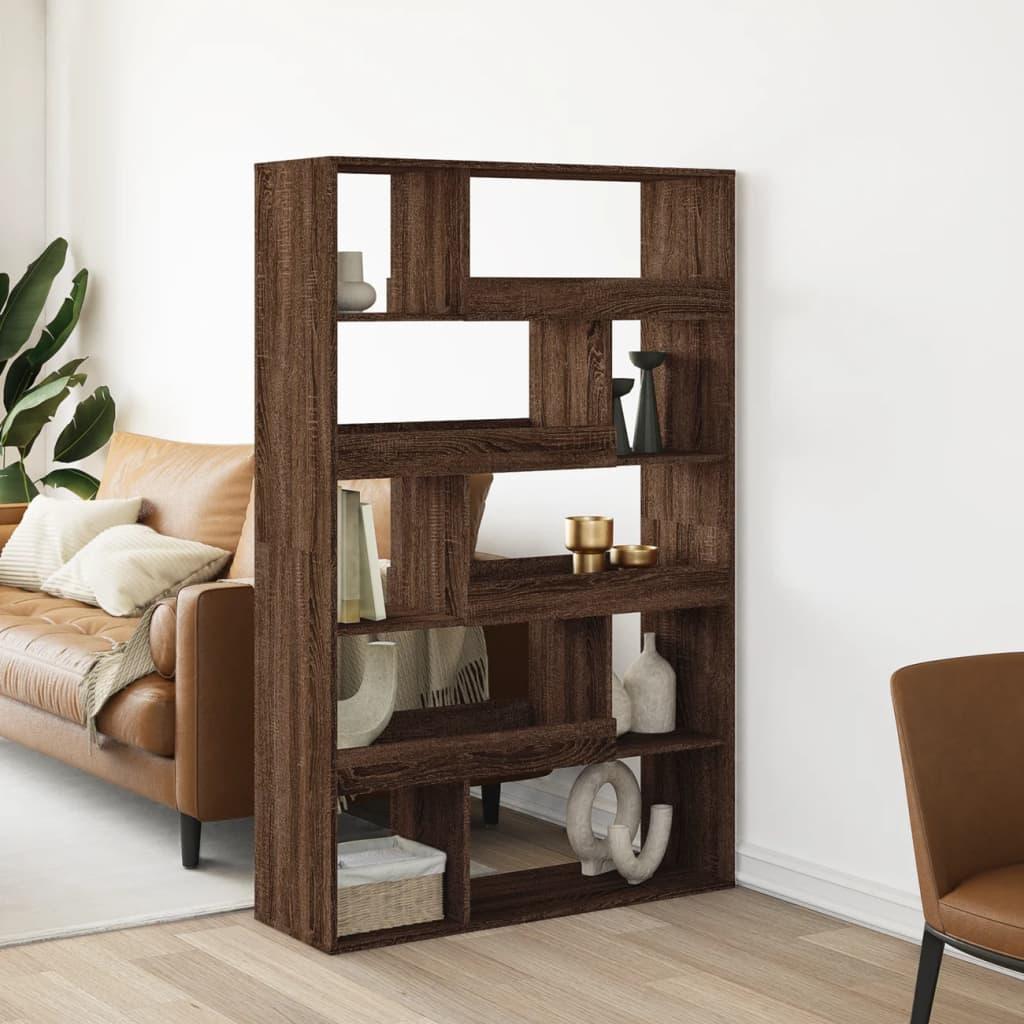 Bogreol 100x33x156 5 Cm Konstrueret Træ Brun Egetræsfarve
