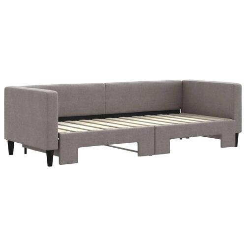 Daybed med udtræk 80x200 cm stof gråbrun