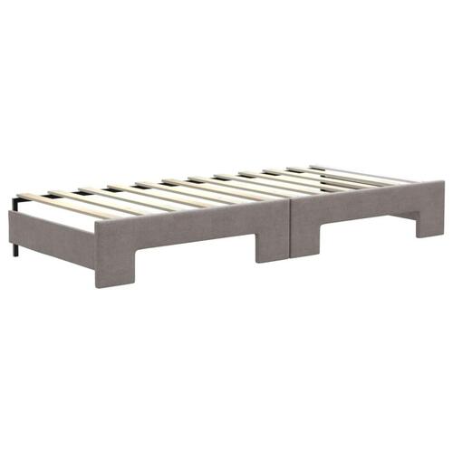 Daybed med udtræk 80x200 cm stof gråbrun