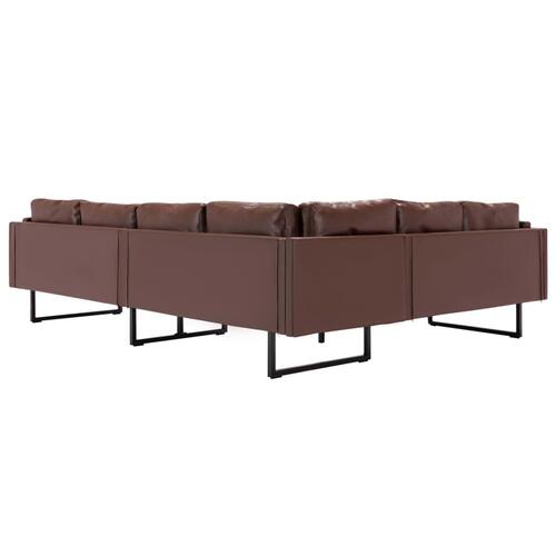 Hjørnesofa kunstlæder brun