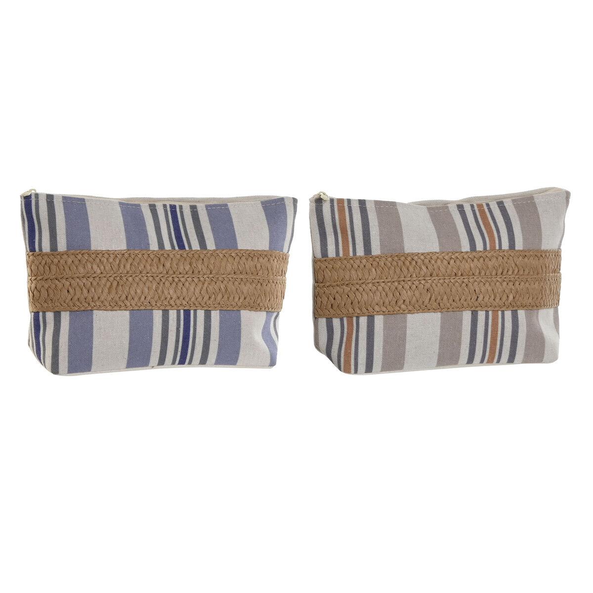 Rejsetoilettaske Home Esprit Beige Syren 25 X 7 X 15 Cm 2 Enheder