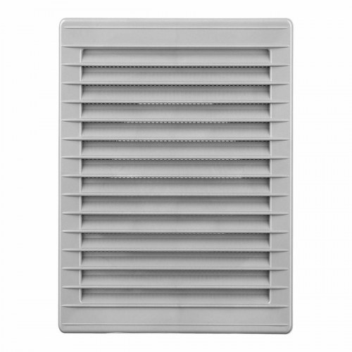 EDM Ventilationsgitter 13,5 × 20,5 cm - grå med moskitonet