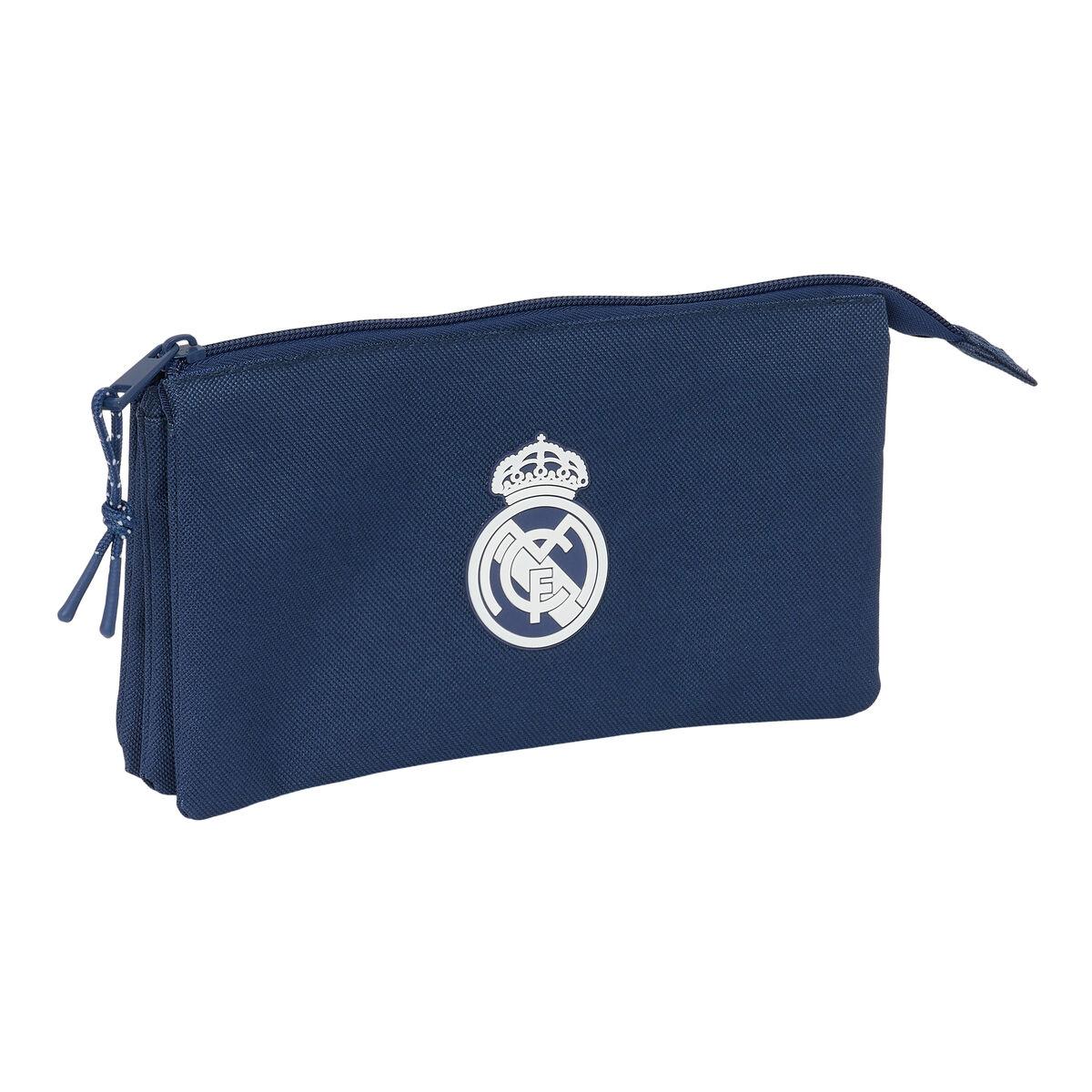 Tredobbelt penalhus Real Madrid C.F., marineblå - 22 × 12 × 3 cm