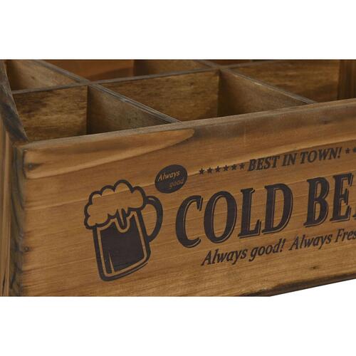 Kasse Home ESPRIT Cold Beer Brun Metal Gran 6 flasker 27 x 19 x 26 cm