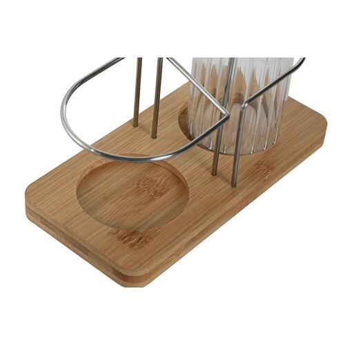 Olie og eddikesæt Home ESPRIT Gennemsigtig Natur Bambus Krystal 18,5 x 9,3 x 24 cm