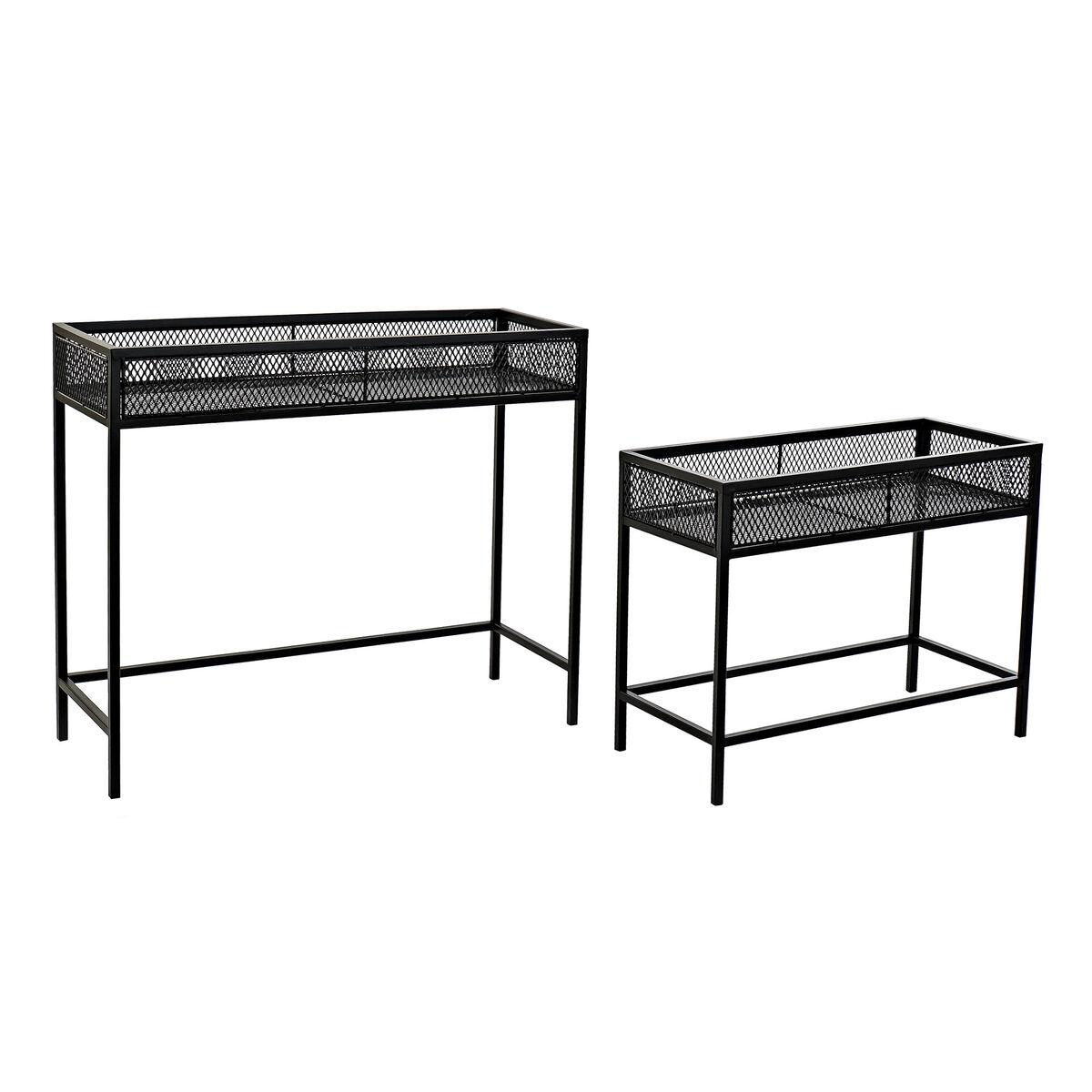 Sæt af planteredskaber Home ESPRIT Sort Metal 70 x 25 x 60 cm