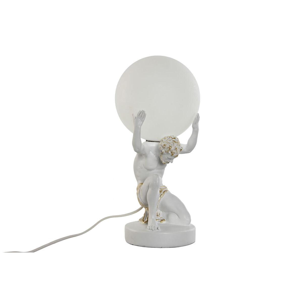 Bordlampe Home Esprit Hvid Gylden Harpiks Plastik 220 V 14 X 14 X 32 Cm