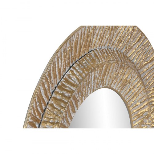 Vægspejl - gylden metal/krystal, moderne, 78 × 78 cm