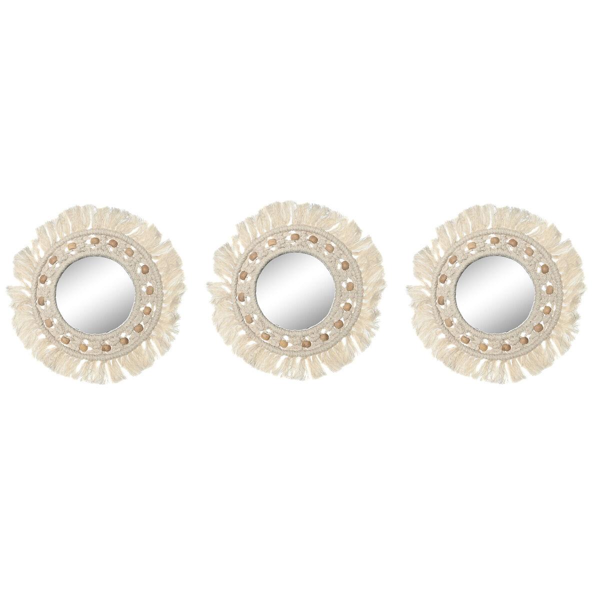 Vægspejle - Hvid Boho, 20 x 1 x 20 cm, 3 stk.