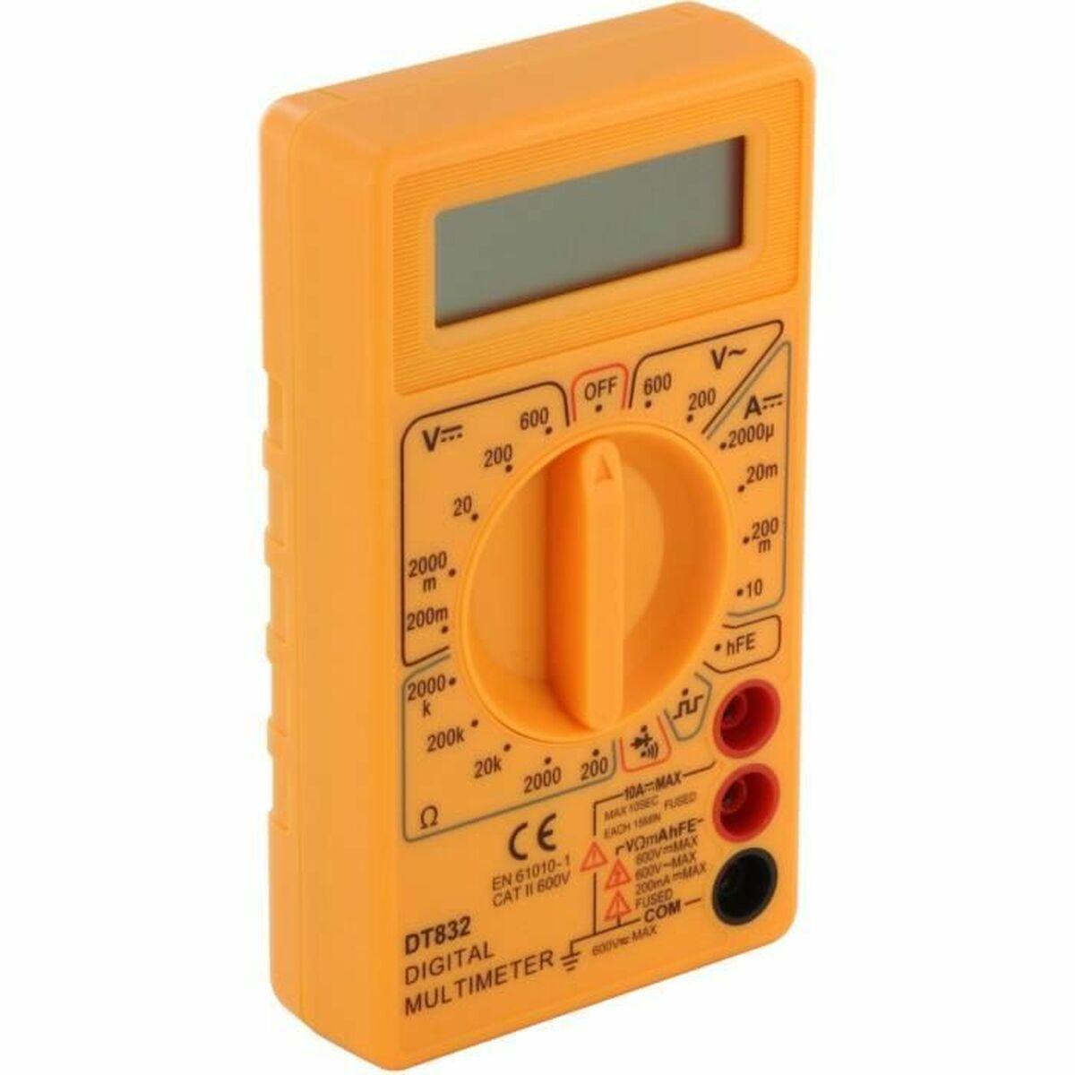 Chacon digitalt multimeter - gul, batteridrevet