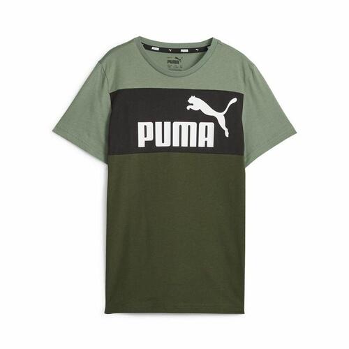 Børne Kortærmet T-shirt Puma Ess Block Grøn 13-14 år