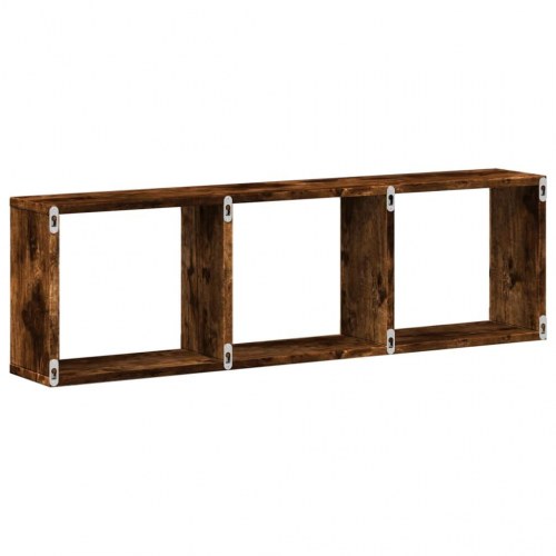 Vægskab 100x16x30 cm konstrueret træ røget egetræsfarve