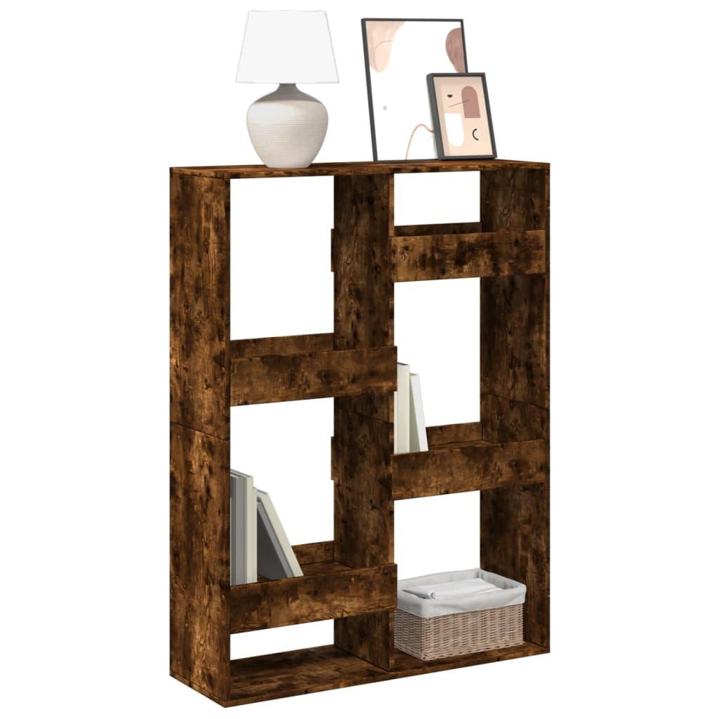 bogreol 100x33x135 cm konstrueret træ røget egetræsfarve