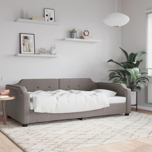 Daybed 100 x 200 cm i stof - gråbrun sovesofa