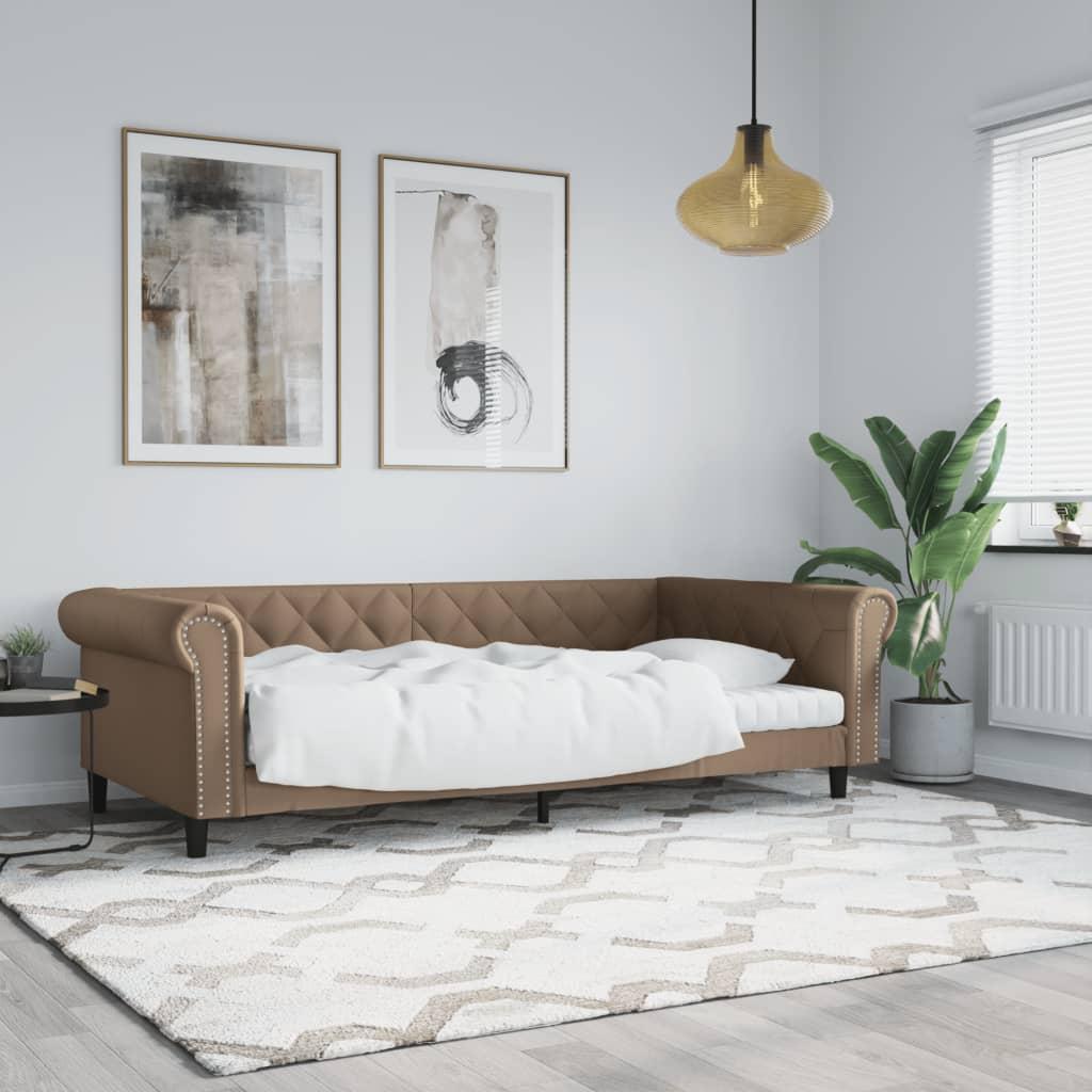 Daybed 100x200 Kunstlæder Cappuccinofarvet