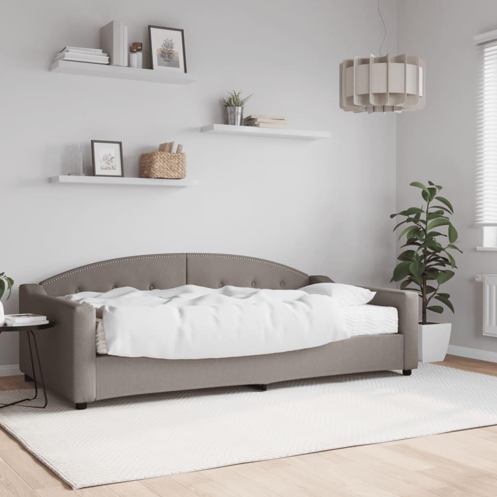 daybed med madras 100x200 cm stof gråbrun