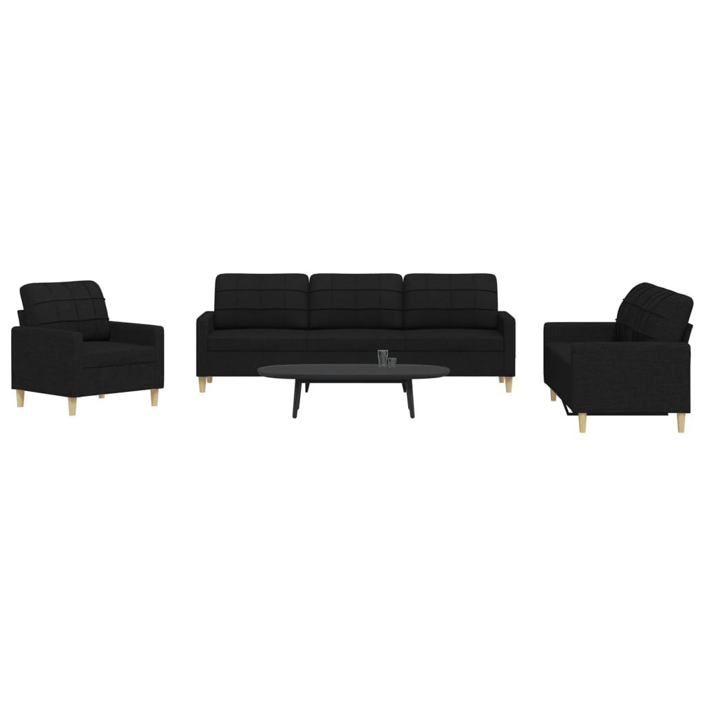 3 personers sofa stof sort