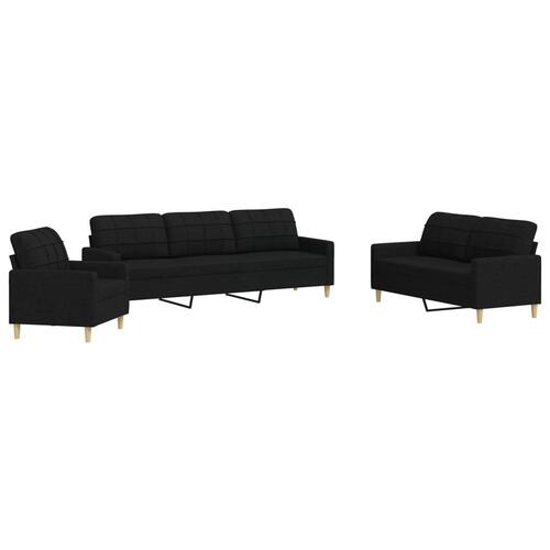 3 personers sofa stof sort