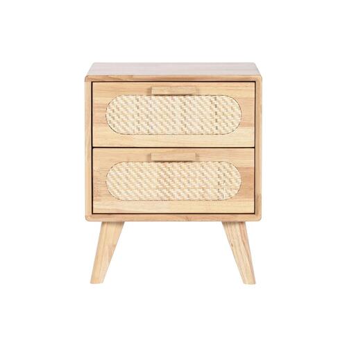 Natbord Home ESPRIT Træ Metal Rattan 40 x 30 x 48 cm