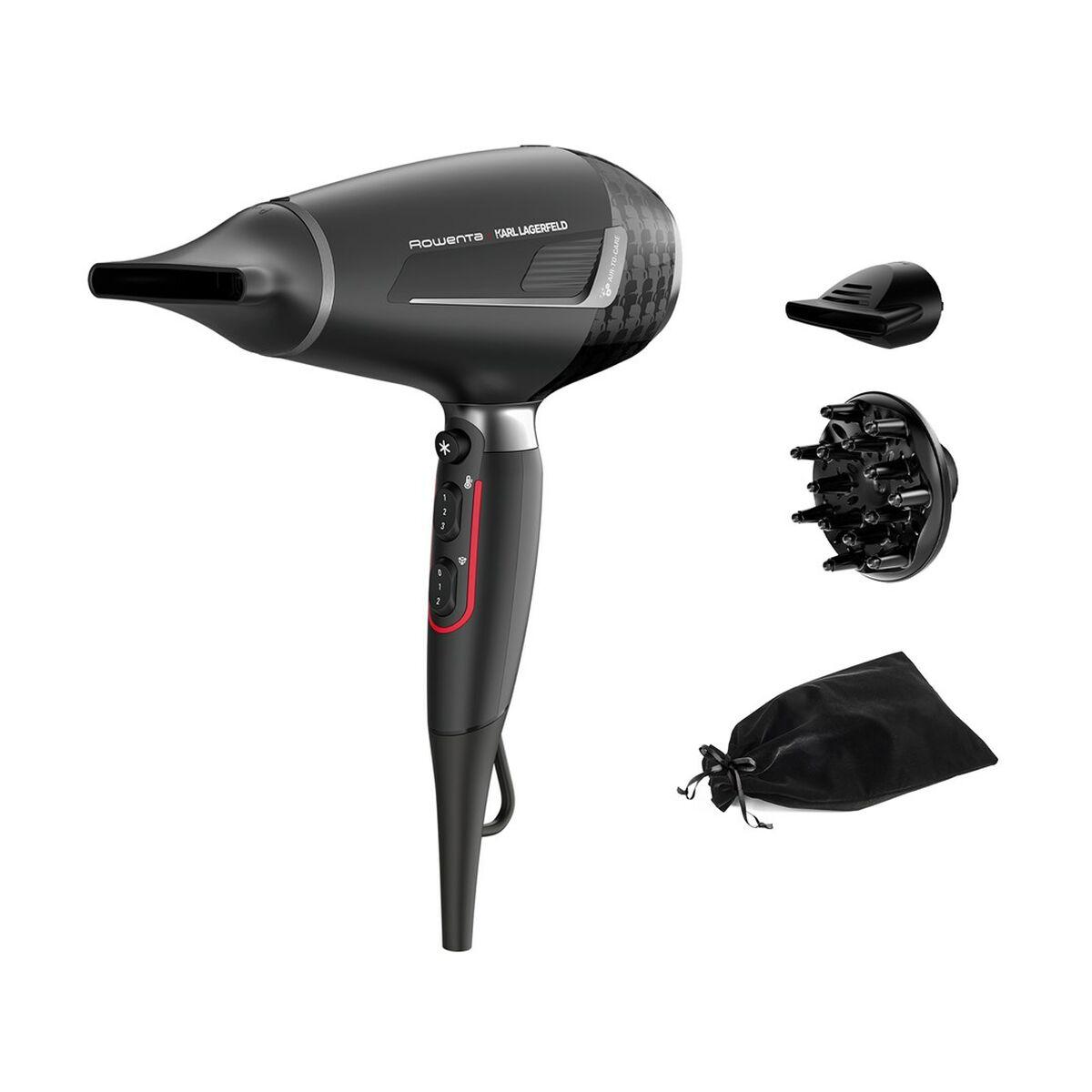 Hårtørrer Rowenta 888l Sort Krom 2200