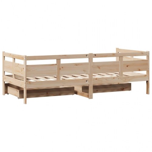 Daybed med skuffer 80x200 cm massivt fyrretræ
