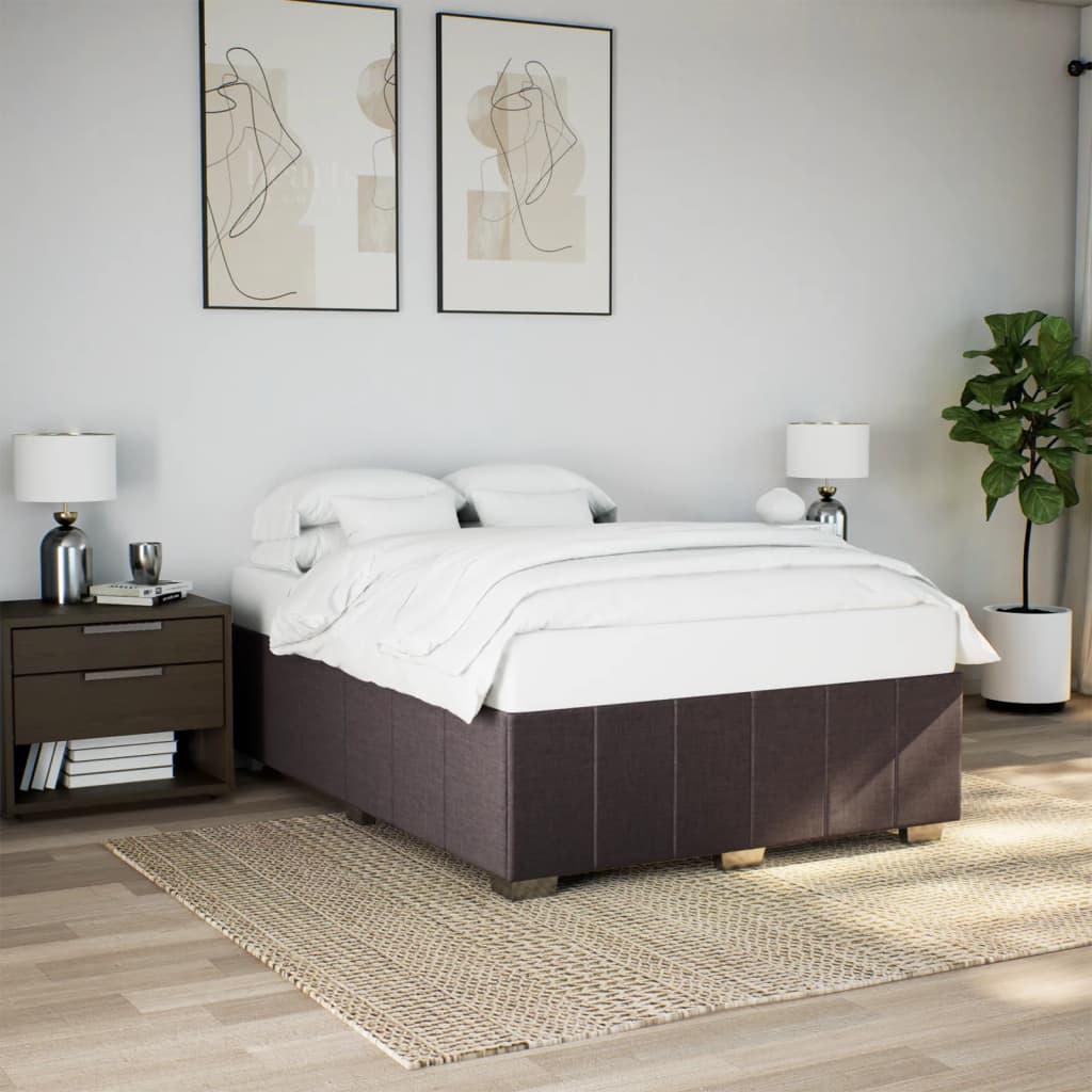 vidaXL sengeramme uden madras 160x200 cm stof mørkebrun