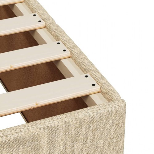 Sengeramme uden madras 90 x 200 cm i stof - cremefarvet
